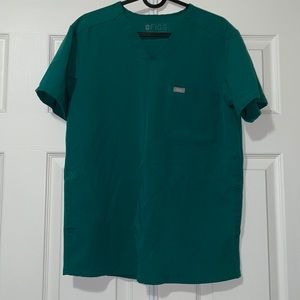 Figs Teal Scrub Top